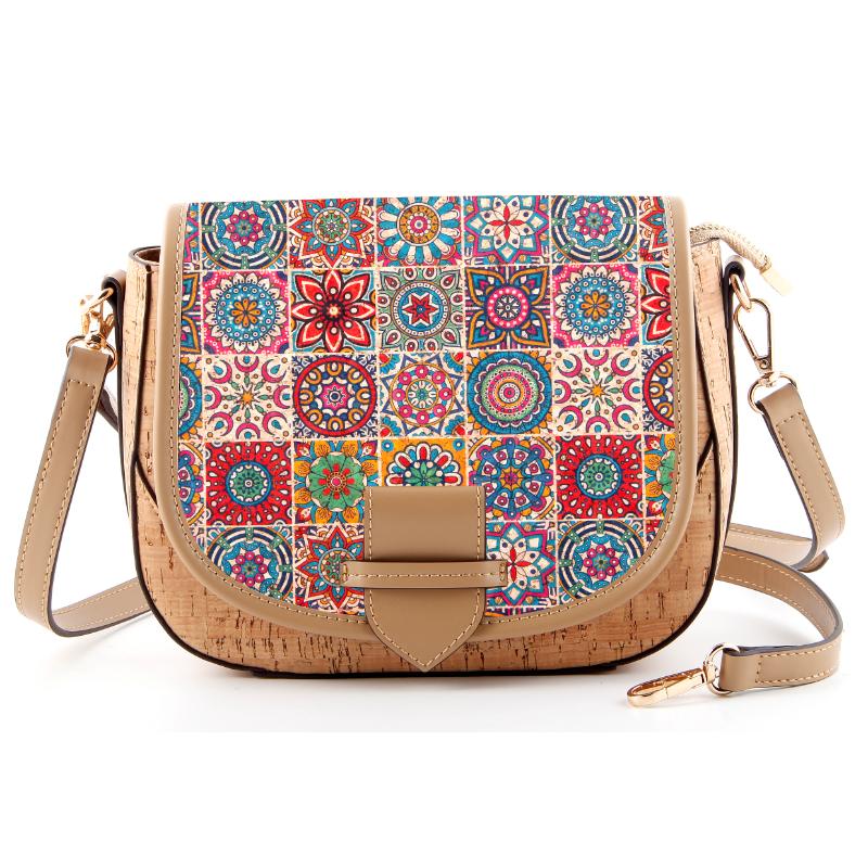 Cork Printed Flap Bag